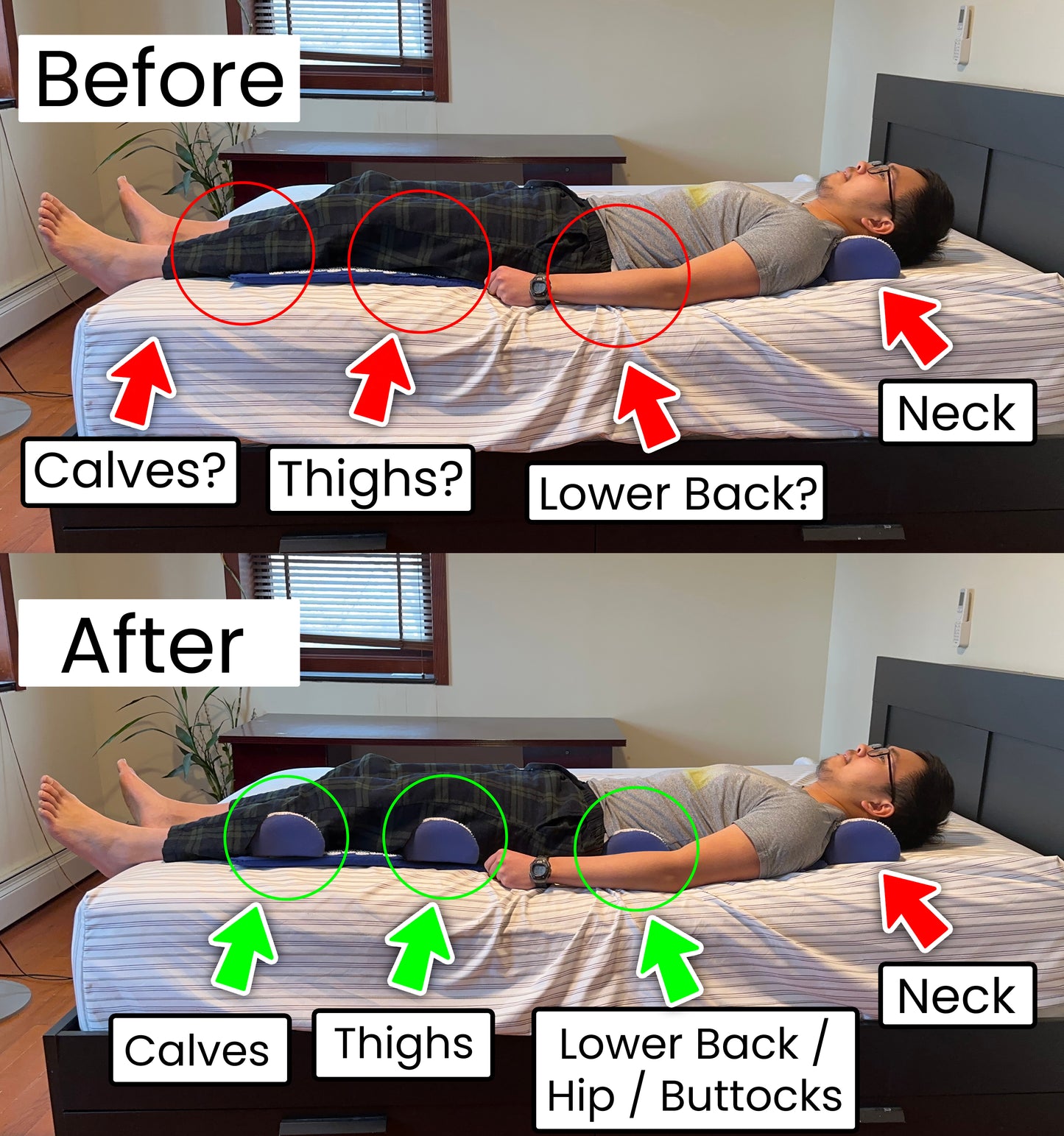 More Pillows For Lower Back, Hips, Buttocks, Thighs, or Calves