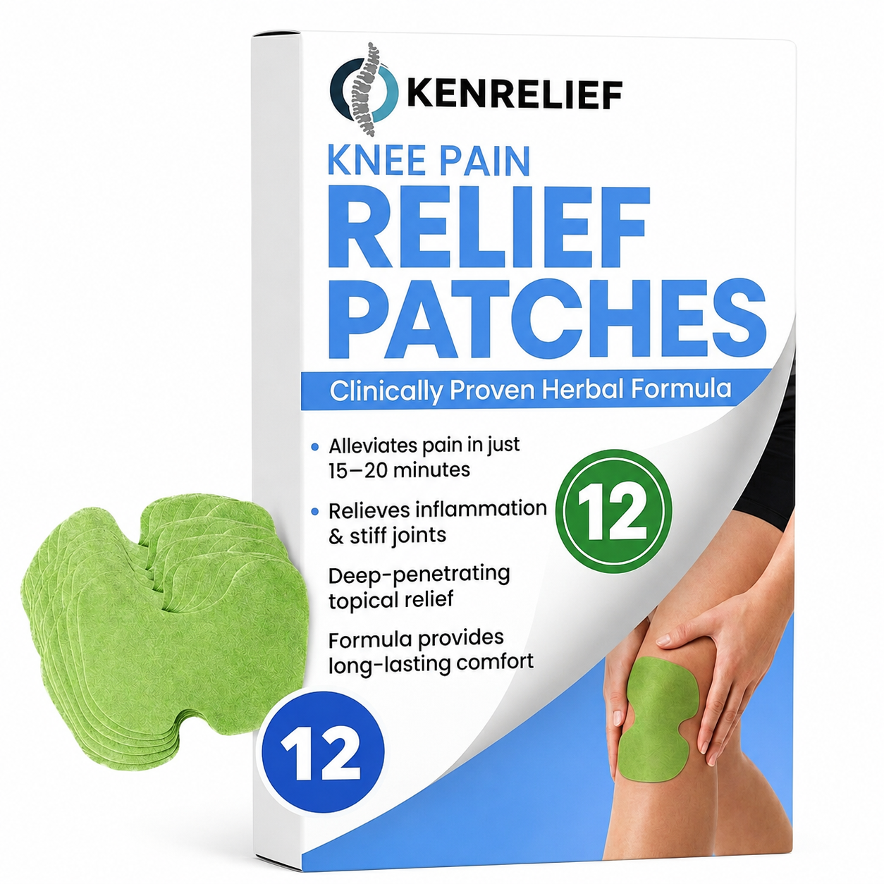 12x Knee Pain Patches
